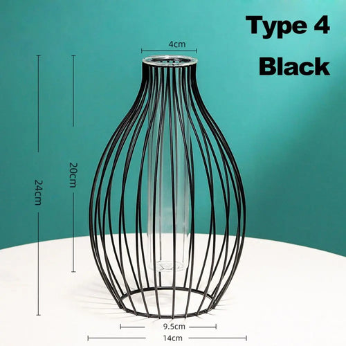 vase en fer rétro avec verre décoration nordique moderne
