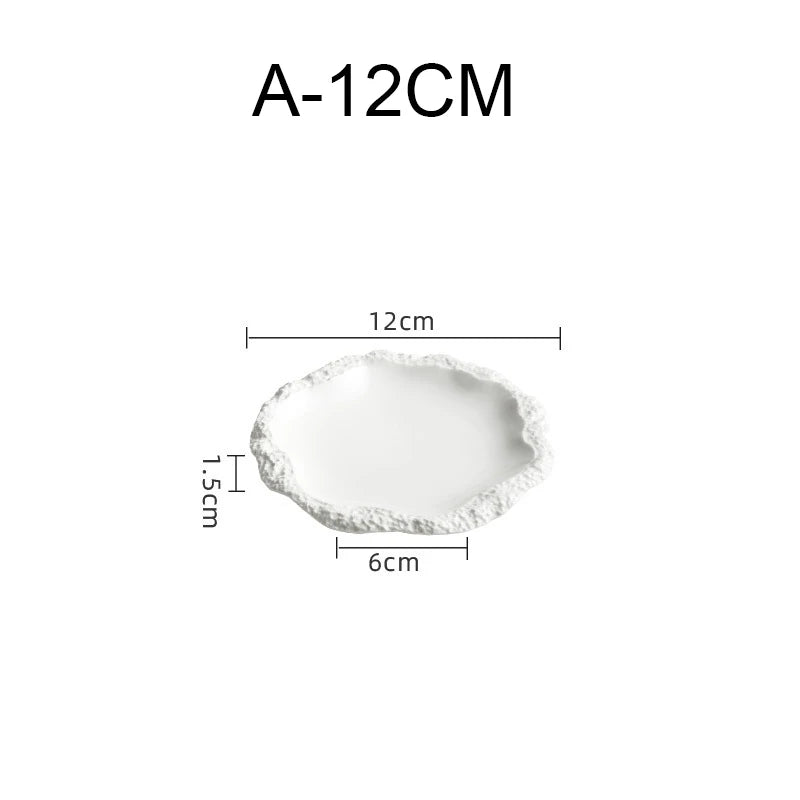 Assiette plate céramique forme irrégulière style moderne cuisine