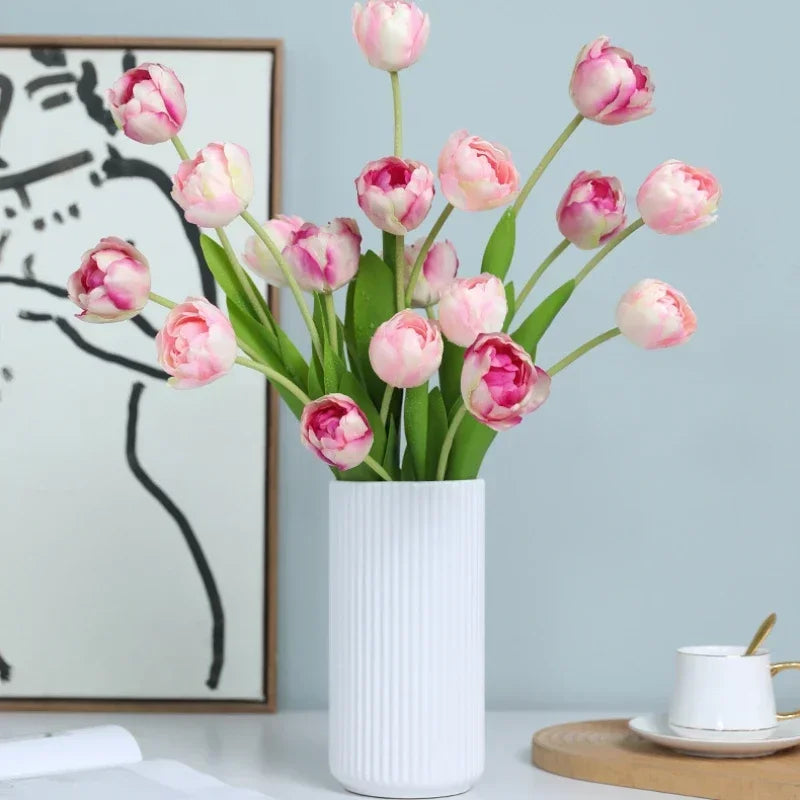 fleurs artificielles tulipes en soie décoratives pour toutes occasions - vue 6 sur 13