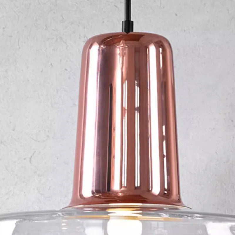 Minimalist nordic glass LED pendant light - vue 5 sur 15