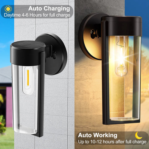 Applique murale LED lumières solaires clôture extérieure lampes de jardin solaires lumières de pont décor étanche solaire arrière-cour jardin Patio cour porche déco - vue 6 sur 7