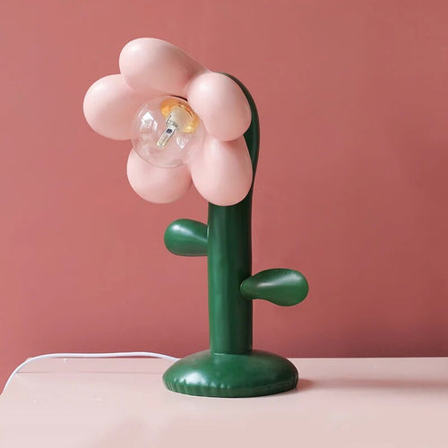 Lampe de table à fleurs créative