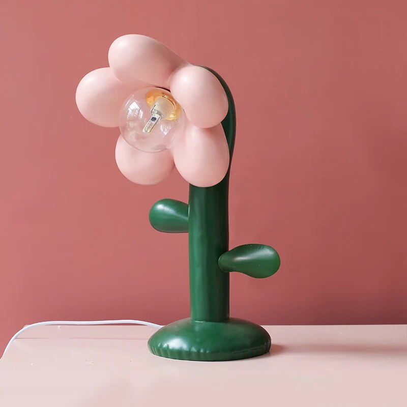 Lampe de table à fleurs créative