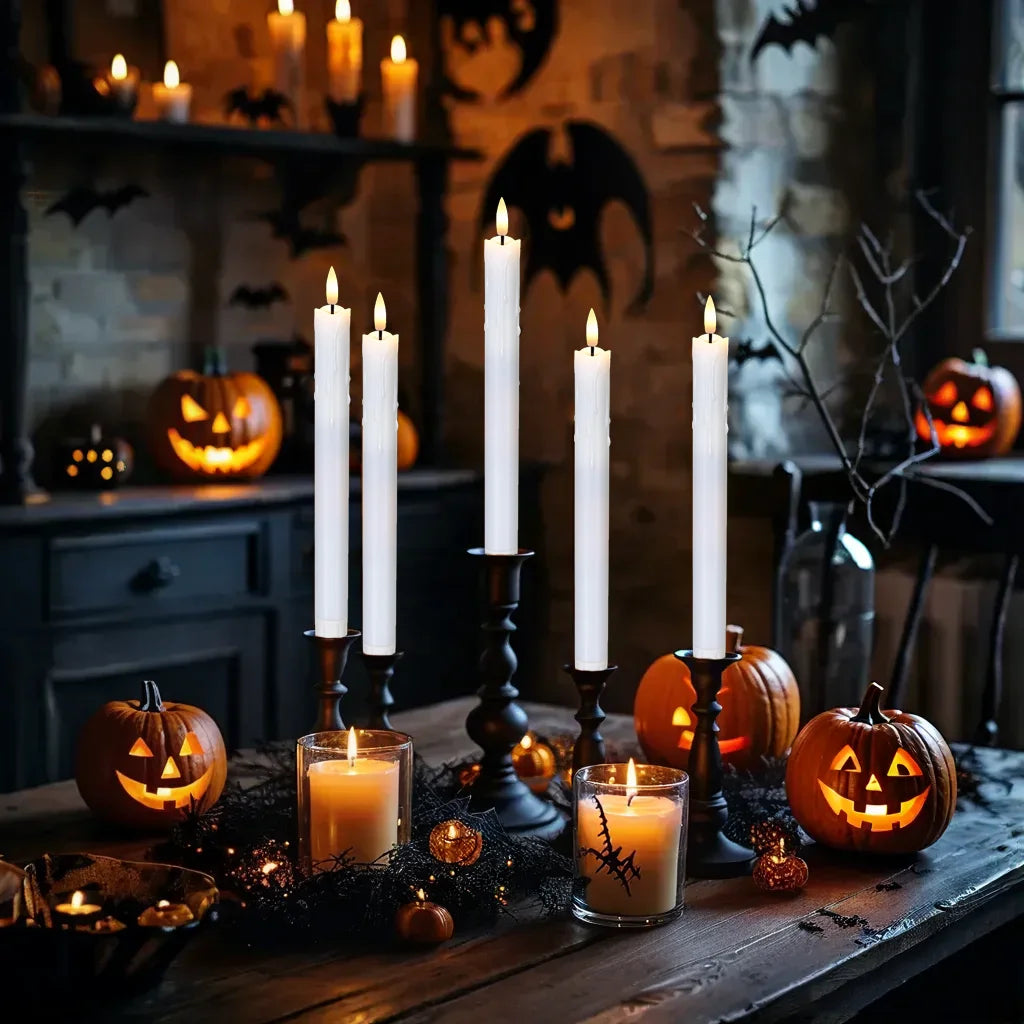 bougies LED décoratives scintillantes pour mariage et Halloween - vue 6 sur 14