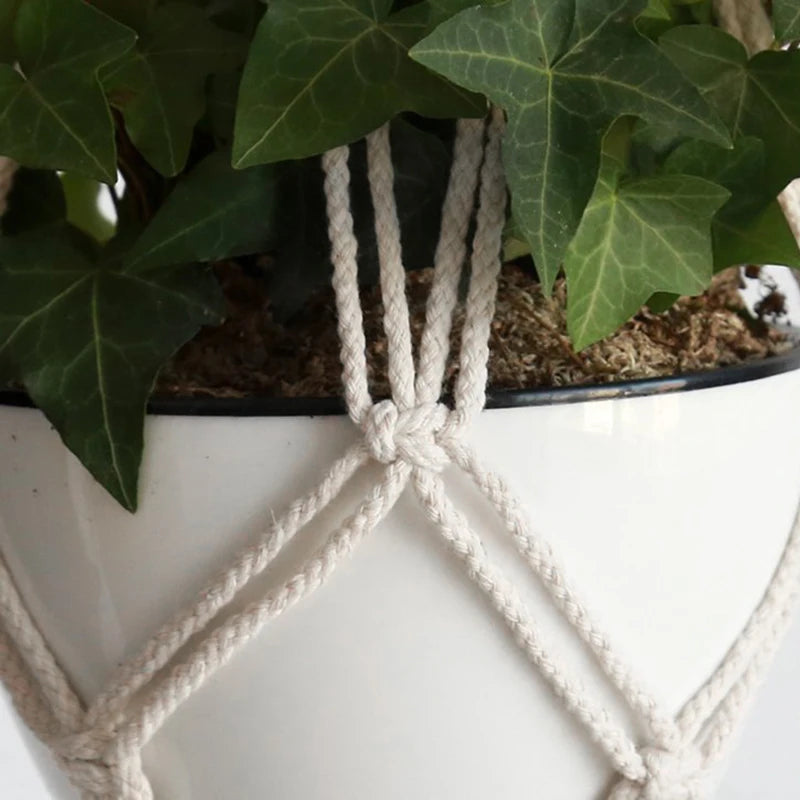 suspension en macramé pour plantes et décoration intérieure - vue 6 sur 8