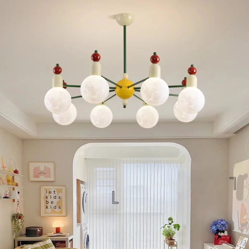lustre moderne pour chambre d'enfants design nordique lumineux et coloré