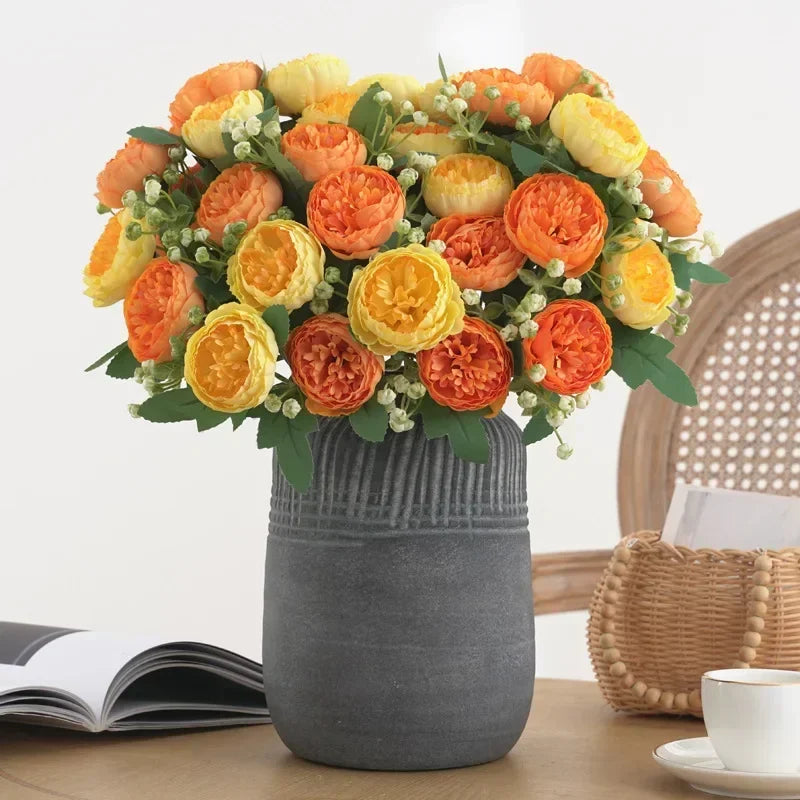 fleurs artificielles pivoines en soie pour mariage décoration florale - vue 11 sur 12