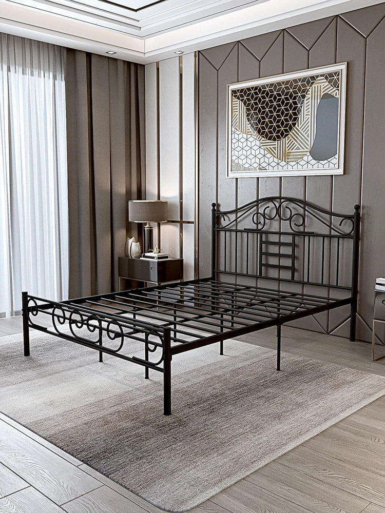 Modern minimalist hotel rental room, 1.8-meter single and double bed, wrought iron bed - vue 4 sur 11