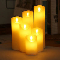 bougie pilier led rechargeable à bord ondulé décoration festive