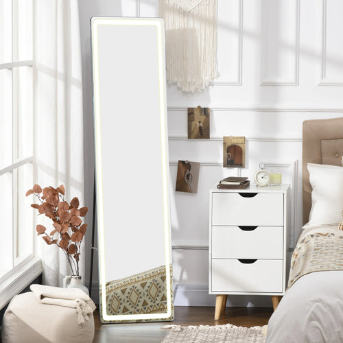 HOMCOM wall mirror full body standing mirror with LED lights 40x37x157.5 cm - vue 3 sur 7