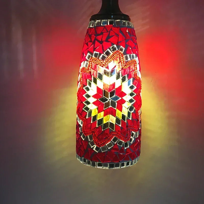 Vintage bohemian stained glass chandelier for interior decor