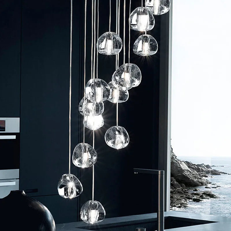 suspension moderne nordique en cristal pour décoration élégante - vue 7 sur 17