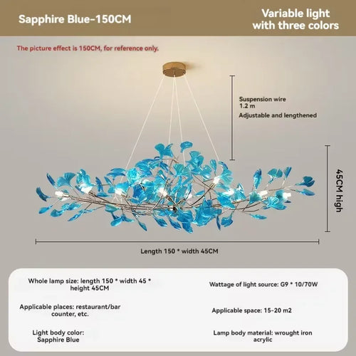 lustre romantique nordique artpad avec feuilles en acrylique pour la maison - vue 9 sur 21