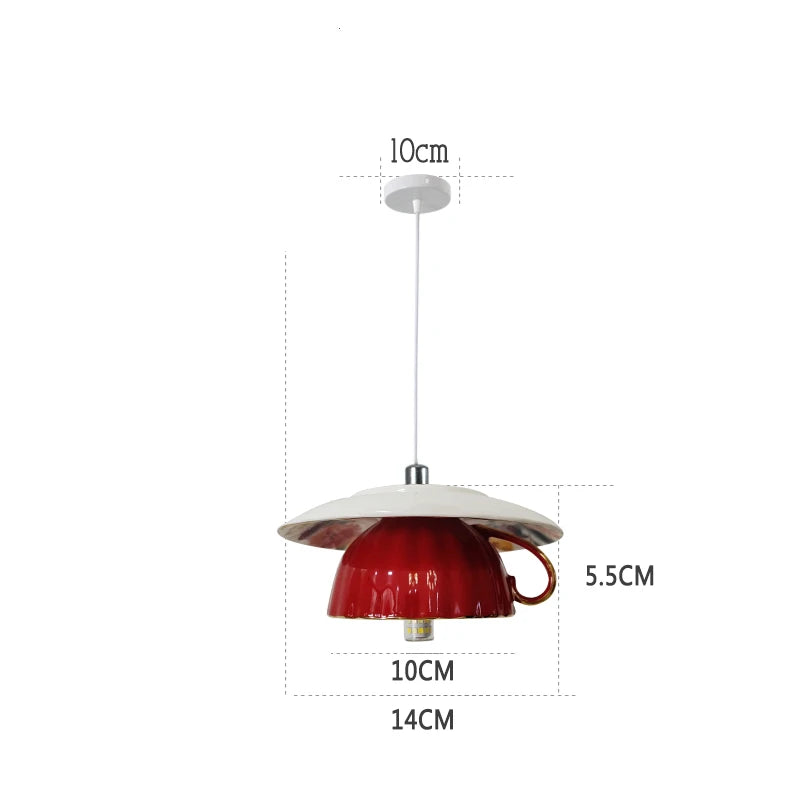 suspension moderne en céramique led théière pour cuisine - vue 13 sur 30