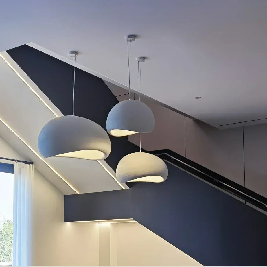 Japanese Pendant Light Resin Suspension Ceiling Chandelier Hanging Lamp for Living Dining Room Kitchen Loft Staircase - vue 4 sur 30