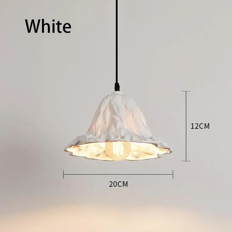 suspension vintage en résine feuille de lotus éclairage intérieur rétro - vue 9 sur 10