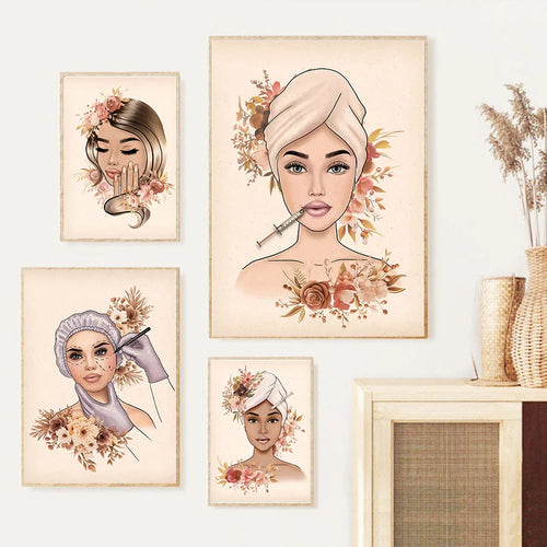 salon de beauté femme art mural nordique décor médical