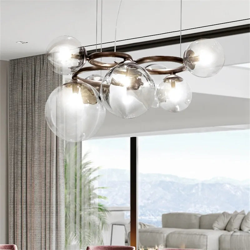 lustre à bulles de verre nordique pour décoration intérieure - vue 4 sur 18