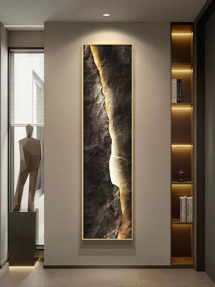 Applique murale led en cristal et porcelaine avec motif montagne