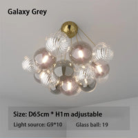 SANDYHA Lamparas modermas de techo Lampe de lustre boule de verre multicolore lumière LED ferronnerie Art lampara pour chambre salle à manger