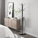 Metal Coat Rack Stand with Natural Marble Base, Free Standing Hall Tree with 12 Hooks for Hanging Scarf, Bag, Jacket