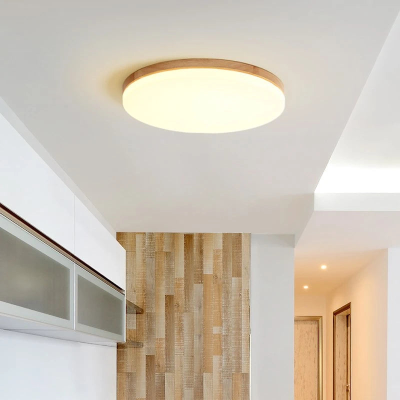 plafonnier led moderne en bois massif idéal pour décorer - vue 5 sur 7