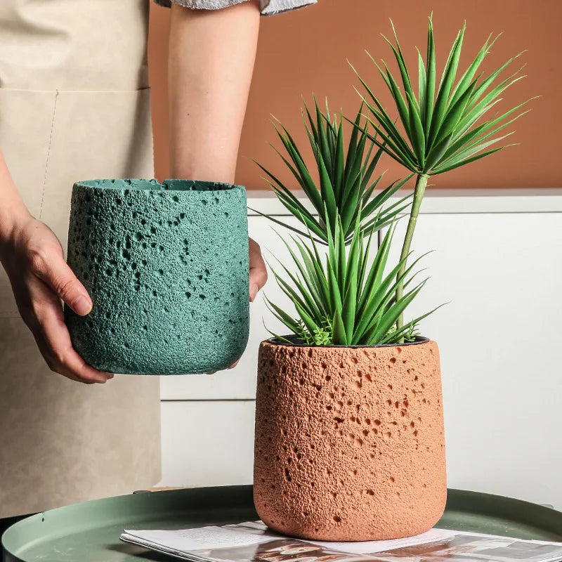 pot de fleur moderne en ciment pour décoration intérieure et extérieure - vue 4 sur 19