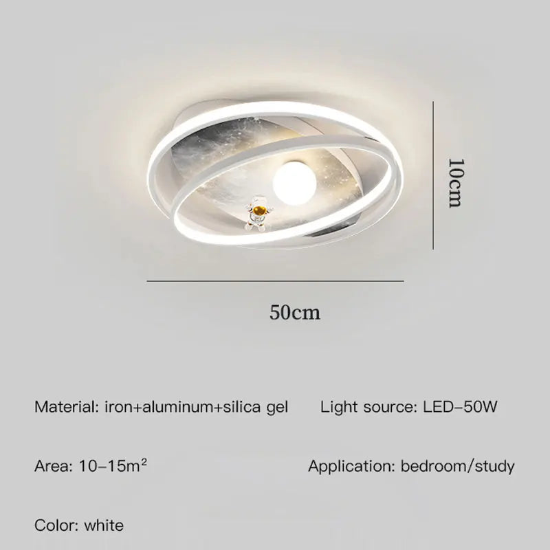 plafonnier astronaute led pour chambre d'enfants créatif moderne - vue 8 sur 7