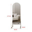 Adjustable solid wood full body mirror, magazine bookshelf mirror, floor standing retro with wheel fitting mirror
