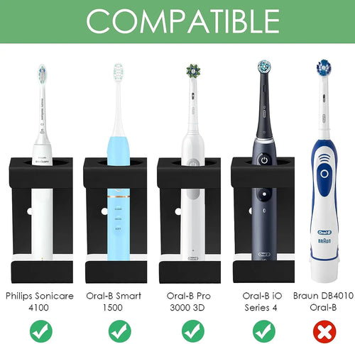 Aluminum Wall Mount Electric Toothbrush Holder for Bathroom, Shower, Toothbrush Hanger Brush Stand, Hanger Bathroom Organizer - vue 4 sur 16