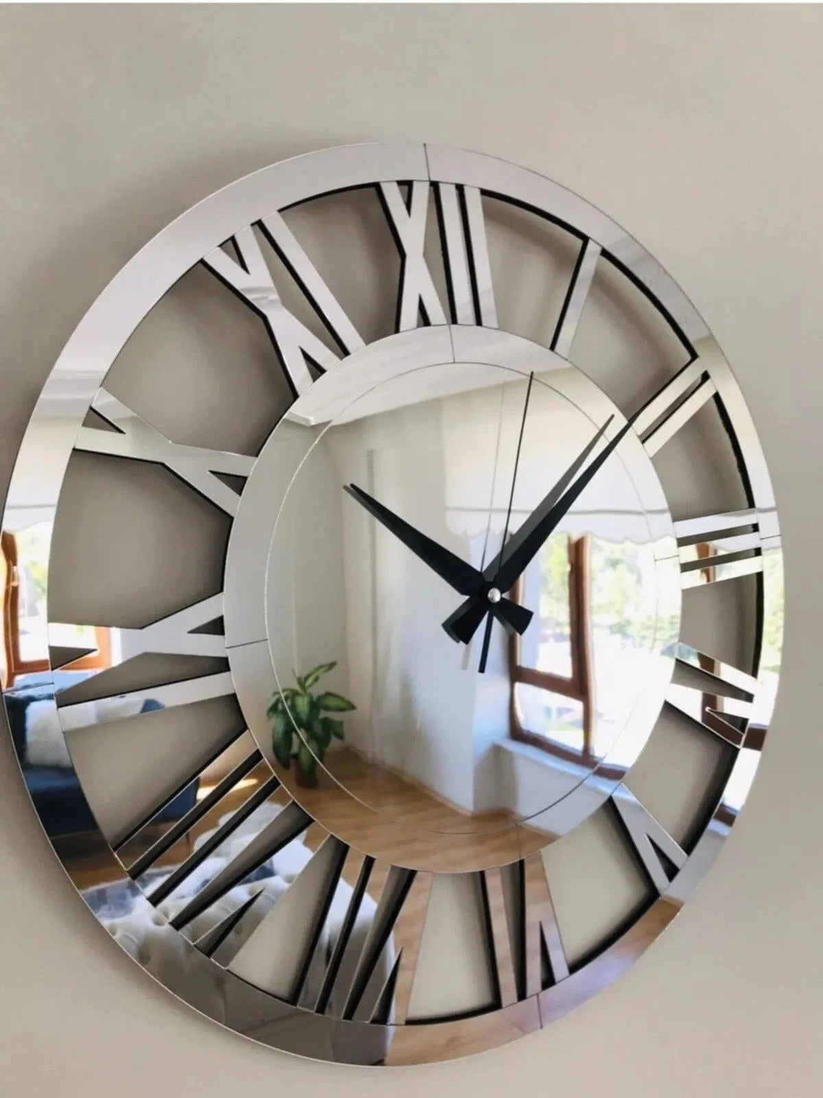 horloge murale miroir design moderne 3d silencieuse pour décoration intérieure - vue 5 sur 7