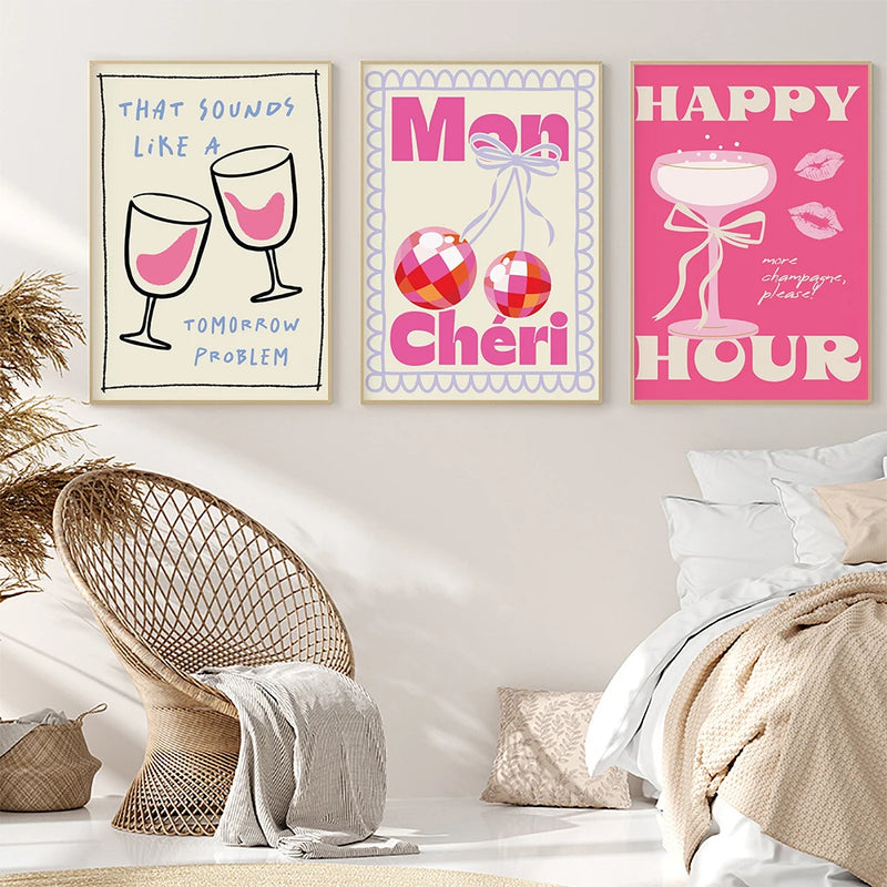 affiche de citation disco mon chéri pour décoration murale cuisine