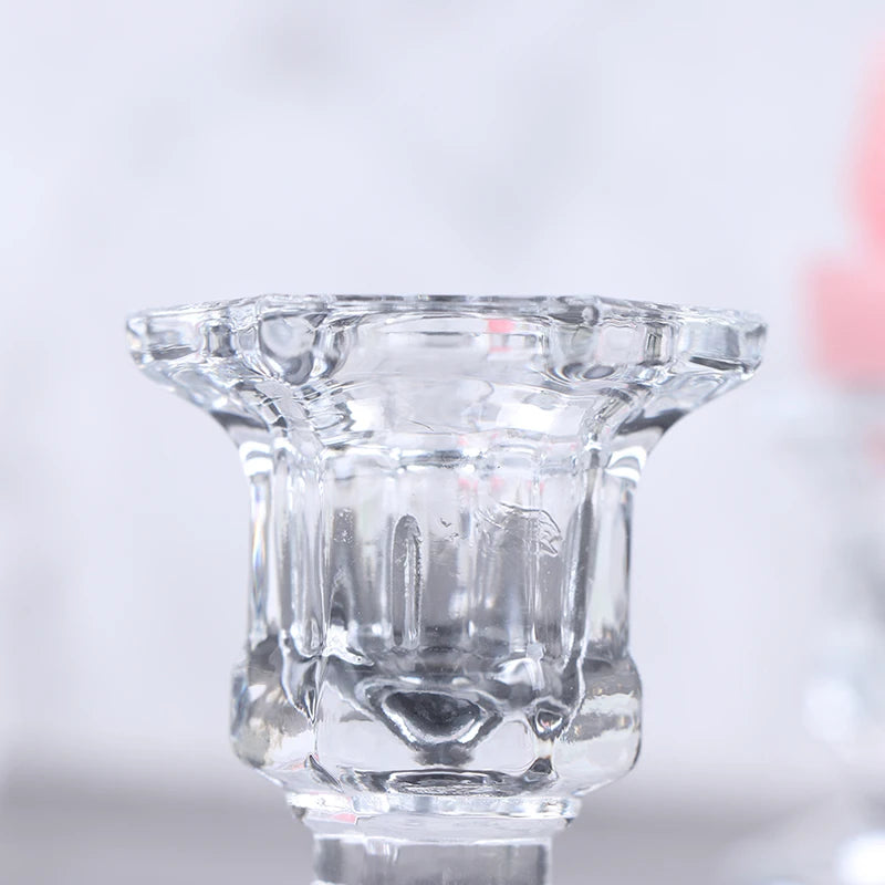 bougeoir en verre cristal pour mariage et décoration intérieure - vue 6 sur 9