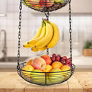 panier à fruits suspendu à 3 niveaux avec crochet pour bananes