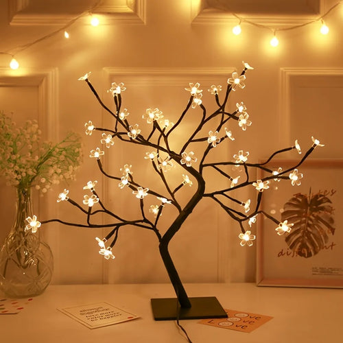 Lampe LED en forme de cerisier avec prise USB - vue 3 sur 4