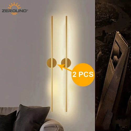 Une paire applique murale LED lampe moderne or applique murale LED applique salon décor à la maison applique murale pour escalier couloir 60/100 cm 2 pièces - vue 2 sur 10
