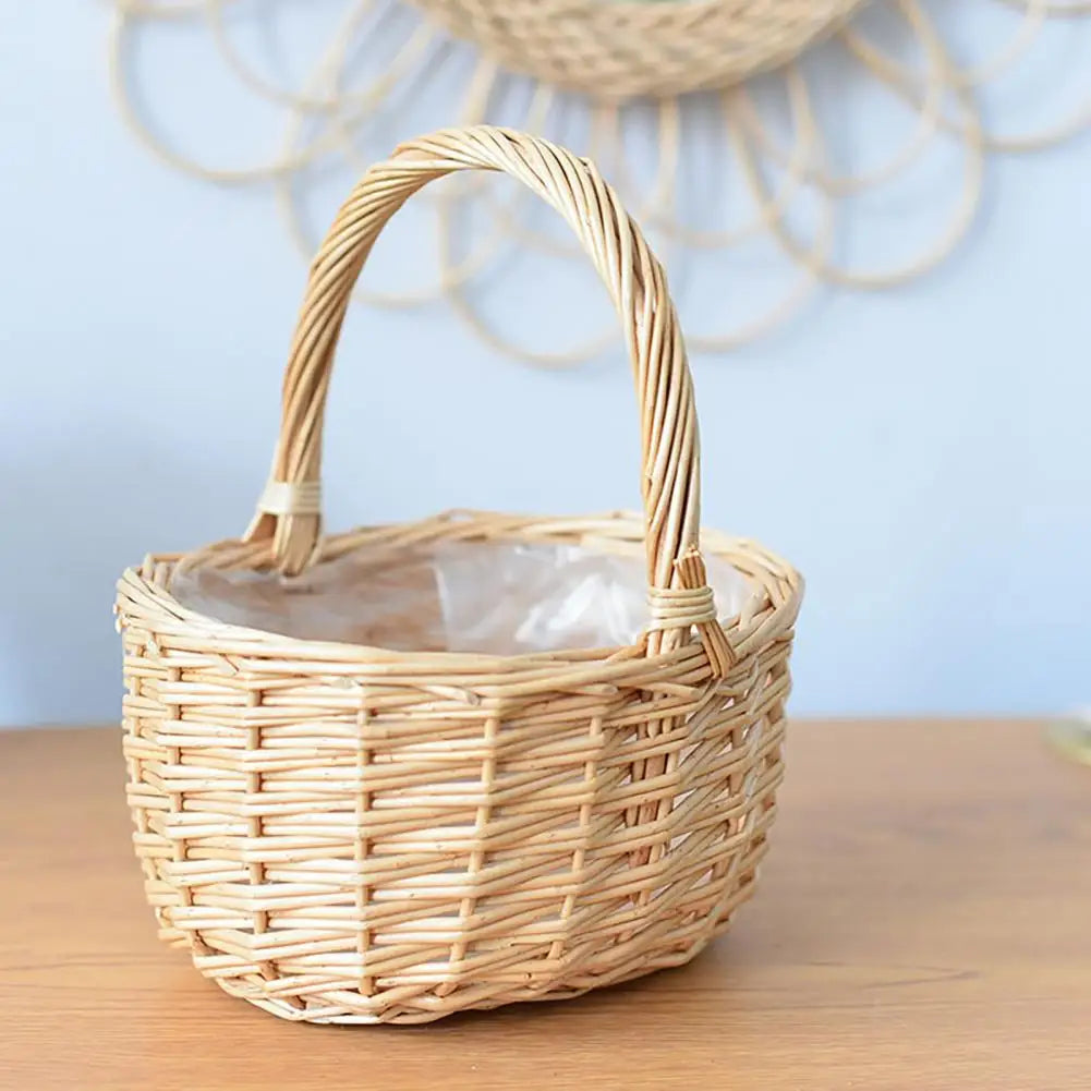 panier tissé rotin pour fleurs et aliments - vue 7 sur 7