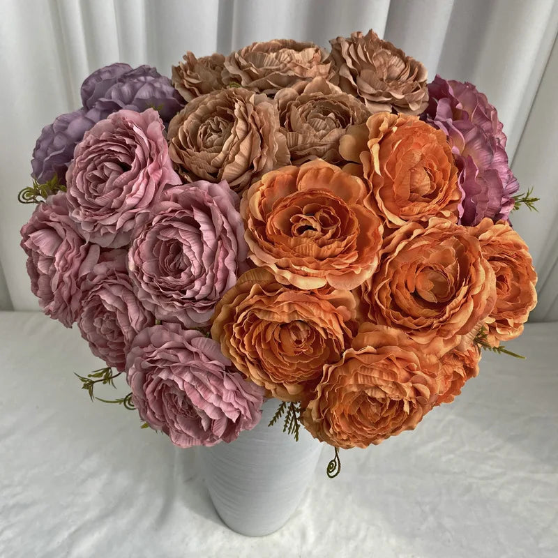 bouquet de pivoines artificielles en soie pour décoration florale - vue 3 sur 17