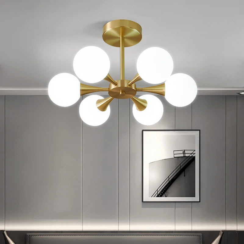 lustre moderne en verre pour un éclairage décoratif intérieur - vue 2 sur 24