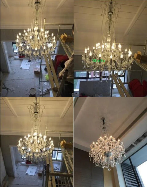 lustre en cristal de luxe pour hôtels et projets d'éclairage - vue 6 sur 7