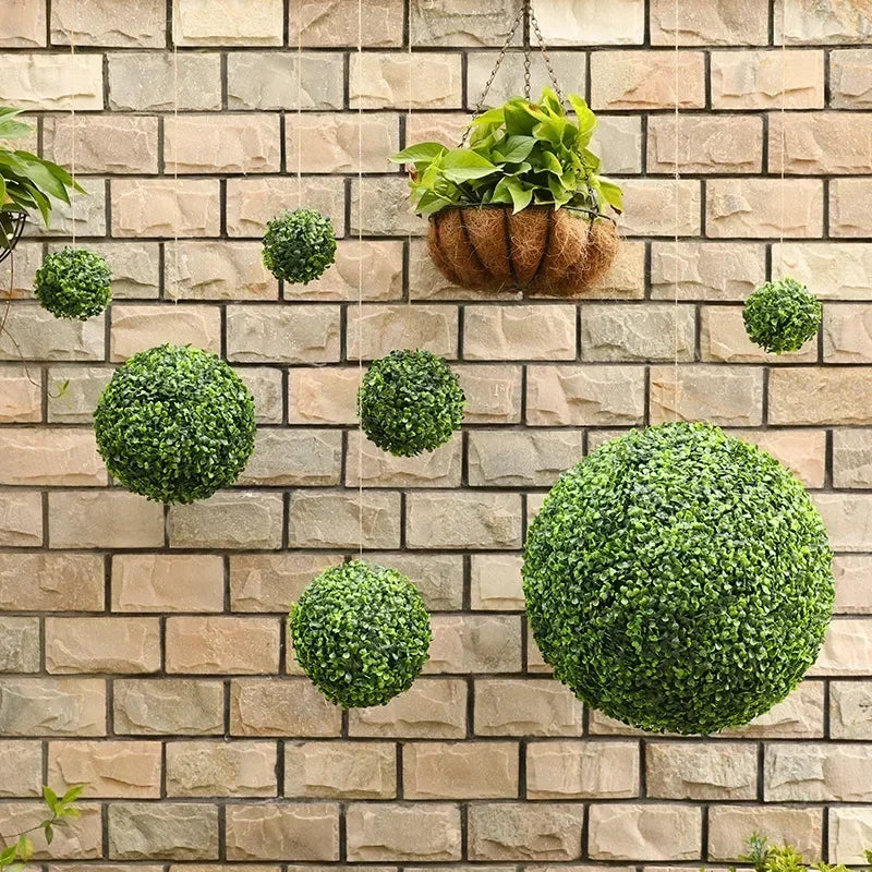 boule décorative en buis artificiel pour jardin mariage et balcon - vue 5 sur 7