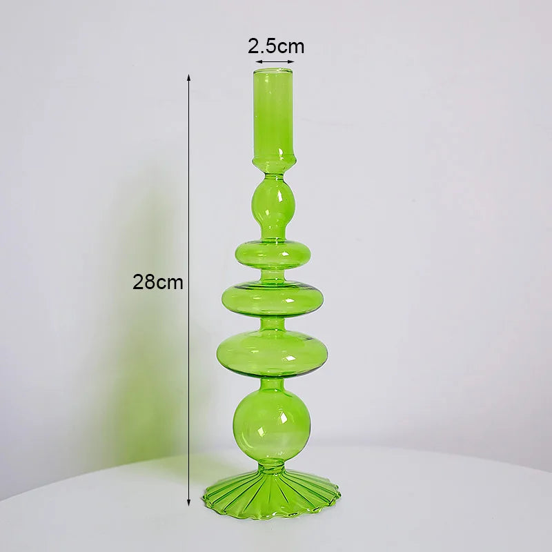bougeoir vintage en verre pour mariage et dîners romantiques - vue 11 sur 27