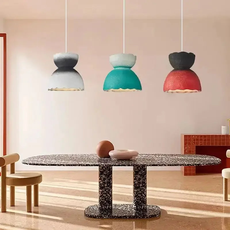 Handmade Wabi Sabi LED Chandelier Decoration Home Loft Hanging Lamps Kitchen Island Cafe Restaurant Pendant Light Fixture - vue 2 sur 9
