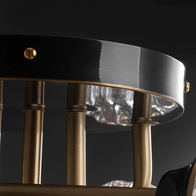 lustre moderne nordique luxe en cristal et cuivre - vue 6 sur 9