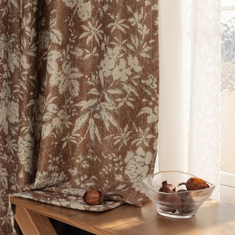 Rideau occultant floral élégant pour chambre salon intérieur