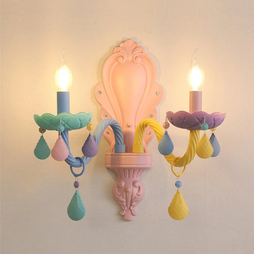 lustre cristal bougie deco intérieur led suspendue - vue 5 sur 13