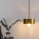 Modern minimalist gold art glass pendant light