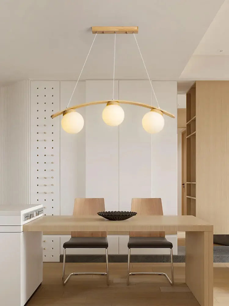 lustre en bois design pour décoration contemporaine maison - vue 3 sur 14