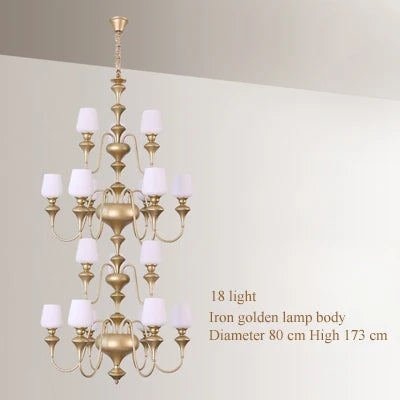 lustre à led en cuivre noir pour décoration d'hôtel élégant - vue 22 sur 22