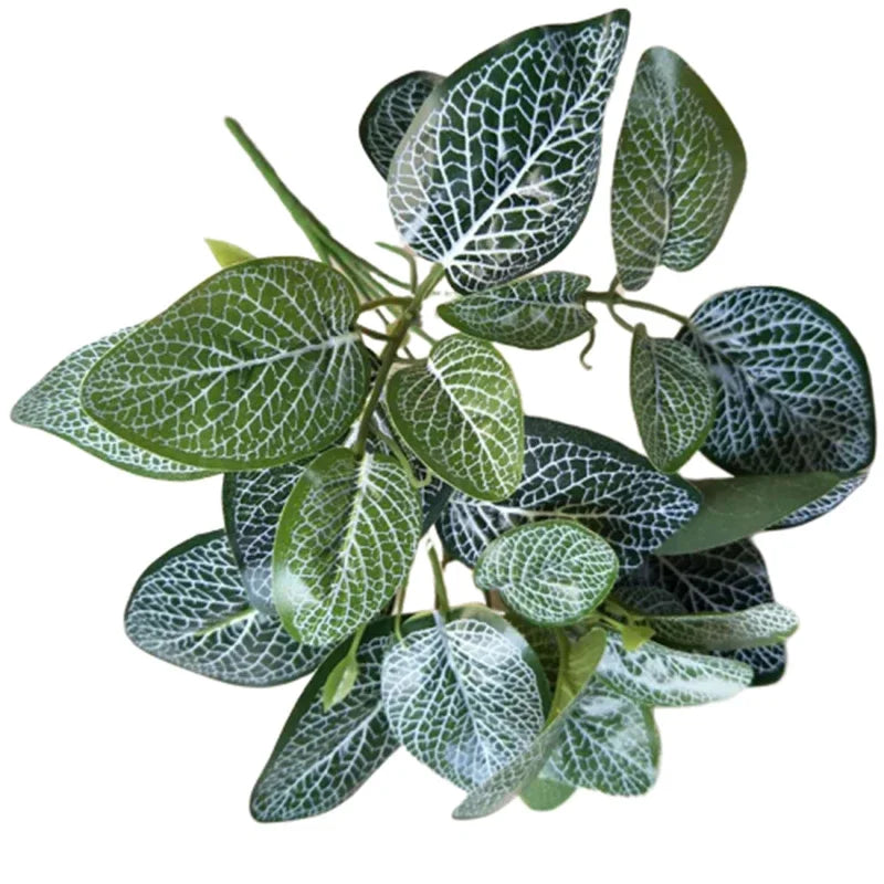 Artificial Grass Green Begonia Plants For Home Decoration,Plantas Artificiales Para Decoracion Fake Plastic Plants for Bonsai - vue 3 sur 13